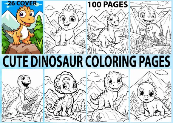 Download 100 Cute Dinosaur Coloring Pages for Kid - Cute Collection