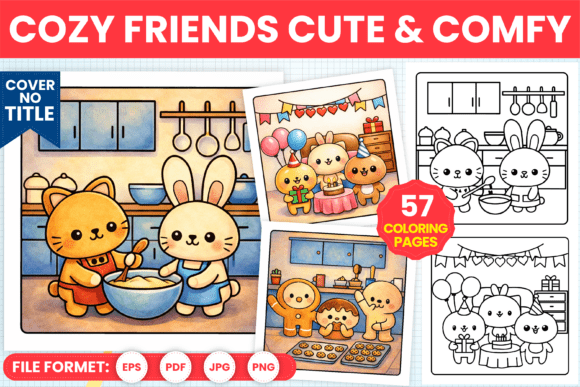 Download Cozy Friends Cute &amp; Comfy Coloring Pages - Cute Collection