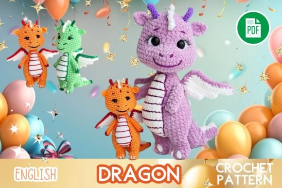 Download Crochet Dragon Toy Pattern PDF Amigurumi - Premium Resources