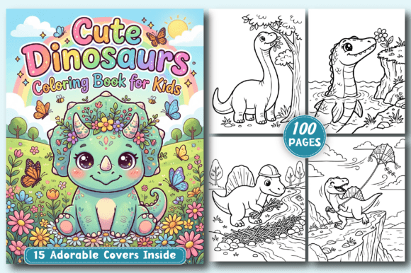 Download CUTE Dinosaurs Coloring PAGES for Kids - Cute Collection