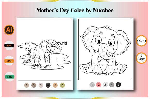 Download Elephant Color by Number - Color by number Collection