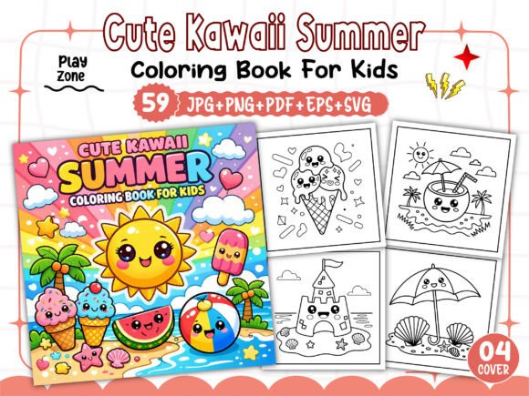 Download Kids - Cute Kawaii Summer Coloring Pages - Cute Collection