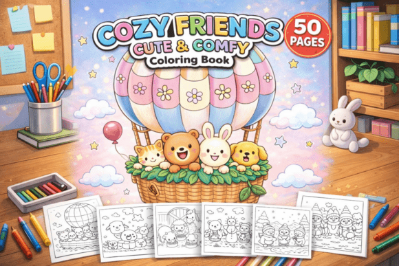 Download Cozy Friends Cute &amp; Comfy Coloring Book - Cute Collection