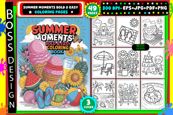 Download Summer Moments Bold &amp; Easy Coloring Book - Easy coloring book Collection