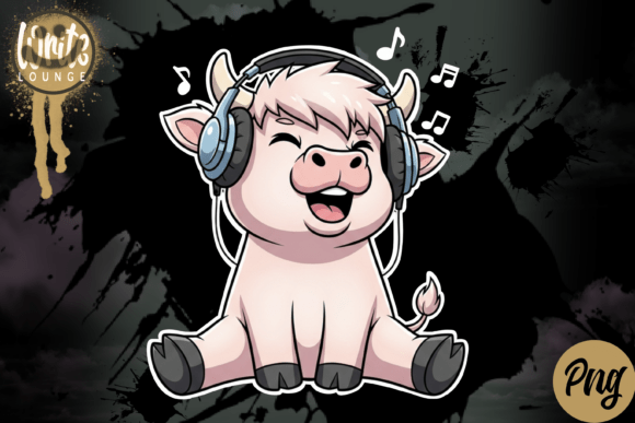 Download Cute Music Loving Cow Cartoon Kawaii - Cute Collection