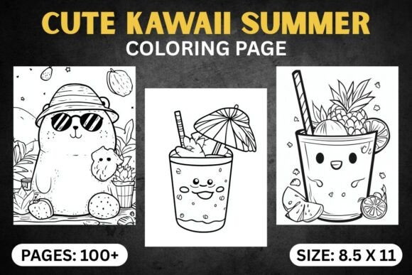 Download Cute Kawaii Summer Coloring Pages - Cute Collection