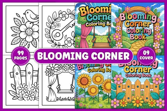 Download Blooming Corner Bold Easy Coloring Pages - Premium Bundle