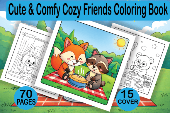 Download Cute &amp; Comfy Cozy Friends Coloring Book - Cute Collection