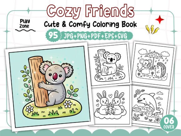 Download Cozy Friends Cute &amp; Comfy Coloring Pages - Cute Collection