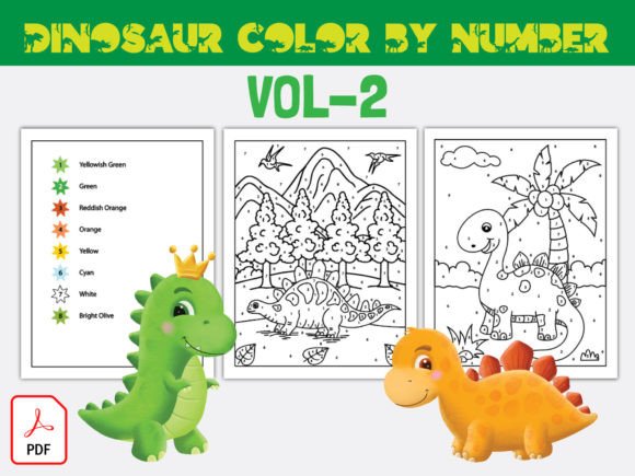 Download Dinosaur Color by Number Vol-2 - Color by number Collection