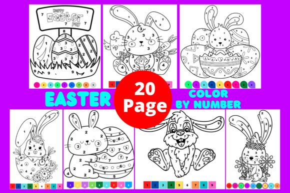 Download Easter Color by Number Pages for Kids V9 - Color by number Collection