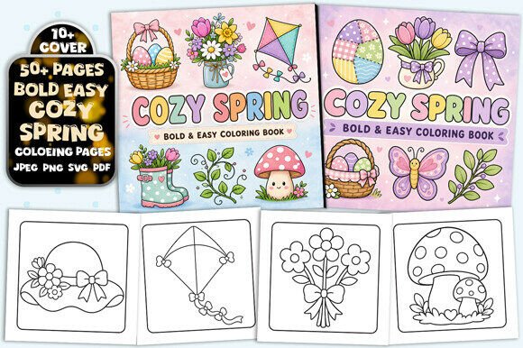 Download Cute Spring Bold and Easy Coloring Book - Cute Collection