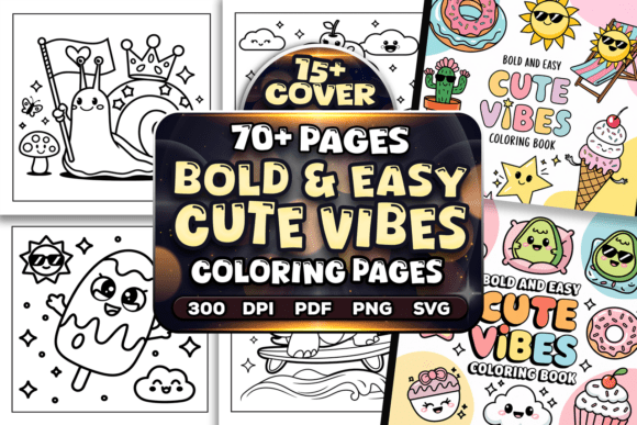 Download Bold and Easy Cute Vibes Coloring Pages - Cute Collection