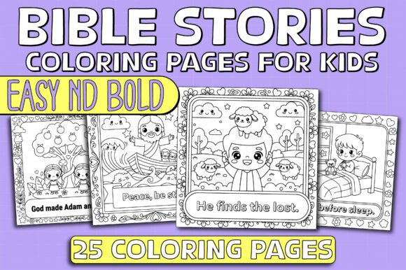 Download BIBLE COLORING BOOK Cute Easy Bold Kids - Cute Collection