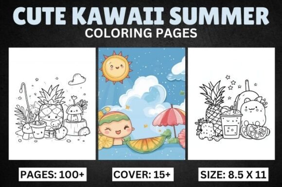 Download Cute Kawaii Summer Coloring Pages - Cute Collection