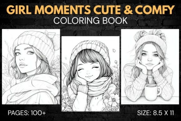 Download Girl Moments Cute &amp; Comfy Coloring Book - Cute Collection