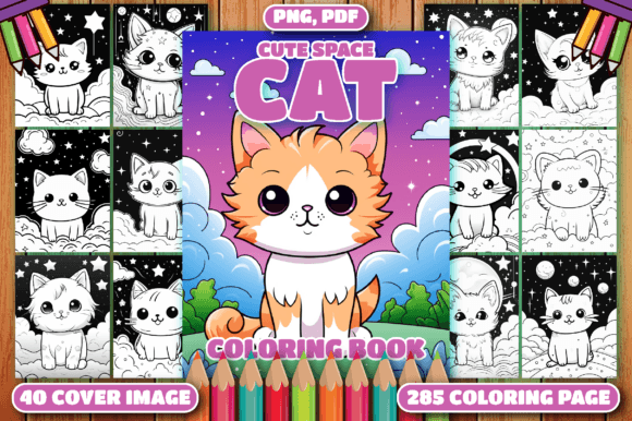 Download 285 Cute Kawaii Space Cat Coloring Pages - Cute Collection
