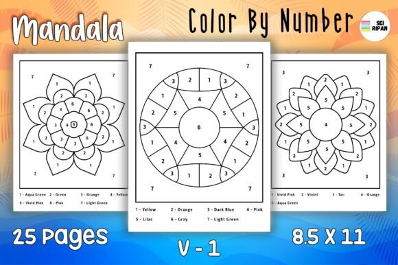 Download Mandala Color by Number Page for Kids V1 - Color by number Collection