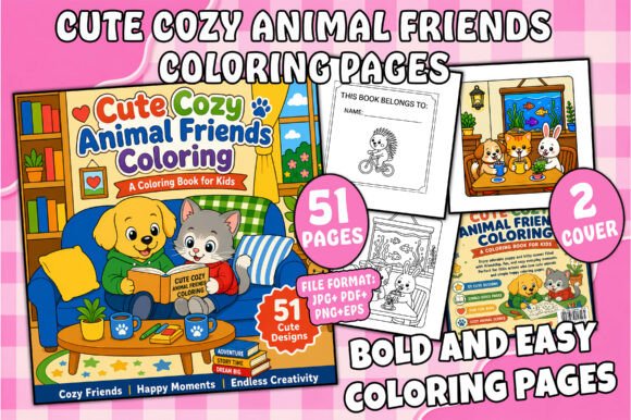 Download Cute Cozy Animal Friends Coloring Pages - Cute Collection