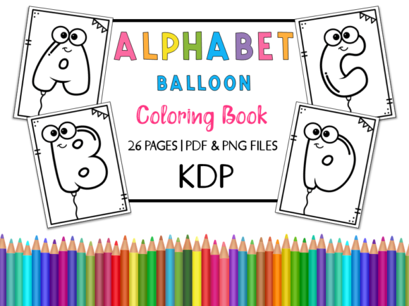 Download KDP Alphabet Balloon Coloring Book - Kdp alphabet Collection