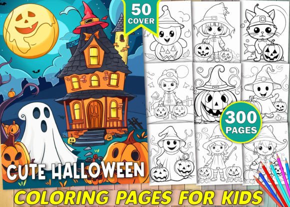 Download 300 Cute Halloween Coloring Pages Kdp - Cute Collection