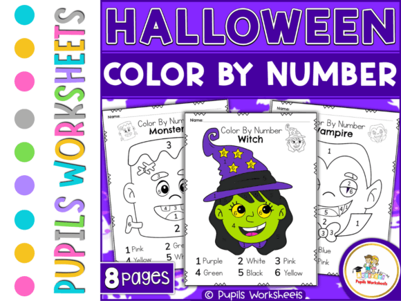 Download Halloween Color by Number Coloring Pages - Color by number Collection