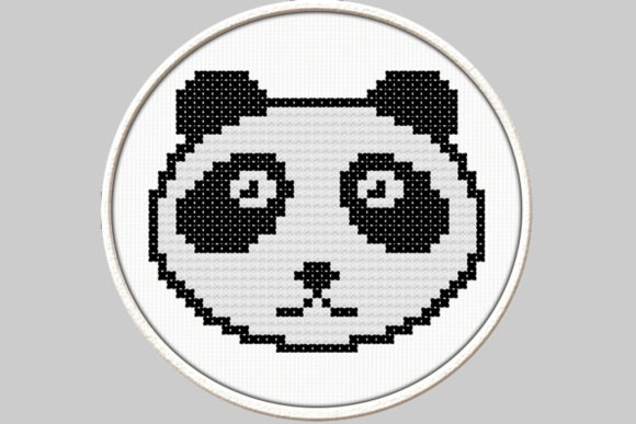Download Panda Face - PDF Cross Stitch Pattern - Pdf Collection