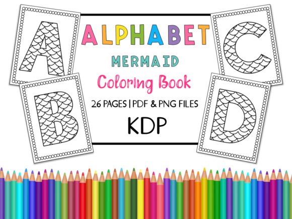 Download KDP Alphabet Mermaid Coloring Book Set 2 - Kdp alphabet Collection