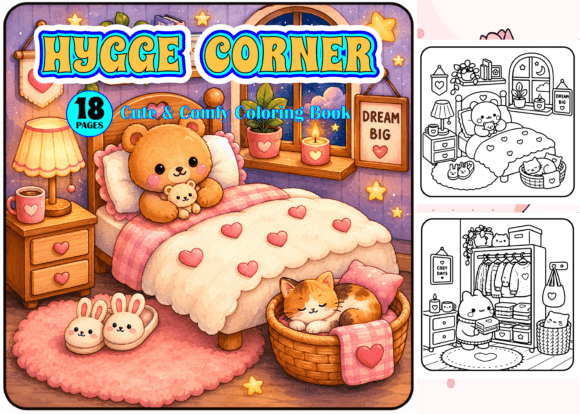 Download Hygge Corner Cute &amp; Comfy Coloring Book - Cute Collection
