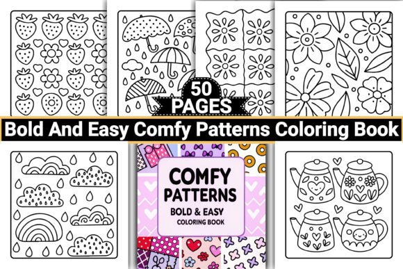 Download Comfy Patterns Bold &amp; Easy Coloring Book - Easy coloring book Collection