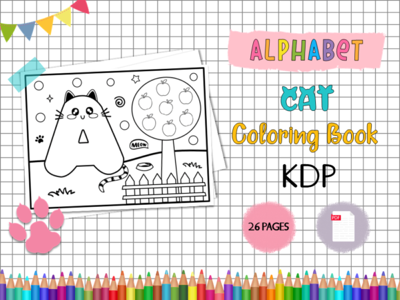Download KDP Alphabet Cat Coloring Book for Kids - Kdp alphabet Collection