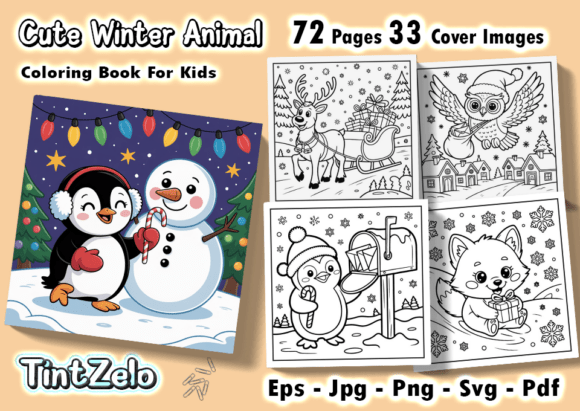 Download Cute Winter Animal Coloring Pages Kids - Cute Collection