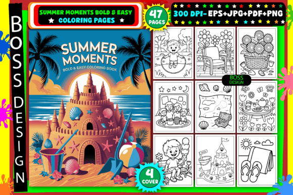 Download Summer Moments Bold &amp; Easy Coloring Book - Easy coloring book Collection