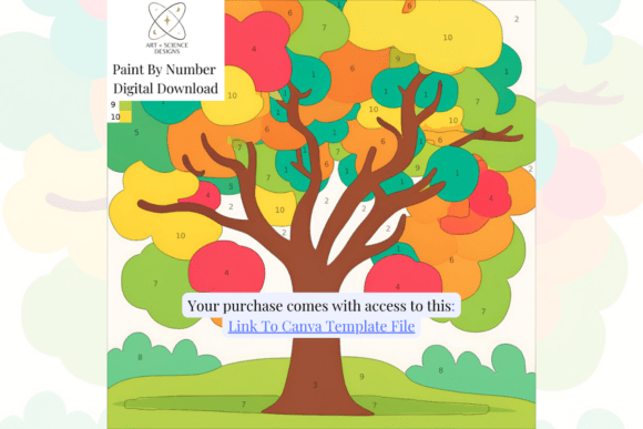 Download Summer Tree Paint or Color by Number - Color by number Collection