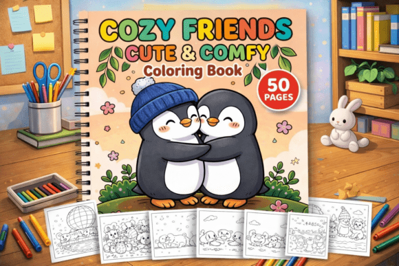 Download Cozy Friends Cute &amp; Comfy Coloring Book - Cute Collection