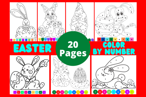 Download Easter Color by Number Pages for Kids - Color by number Collection