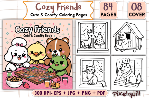 Download Cozy Friends: Cute &amp; Comfy Coloring Page - Cute Collection