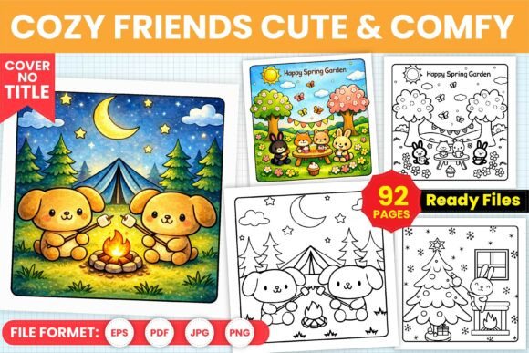 Download Cozy Friends Cute &amp; Comfy Coloring Pages - Cute Collection